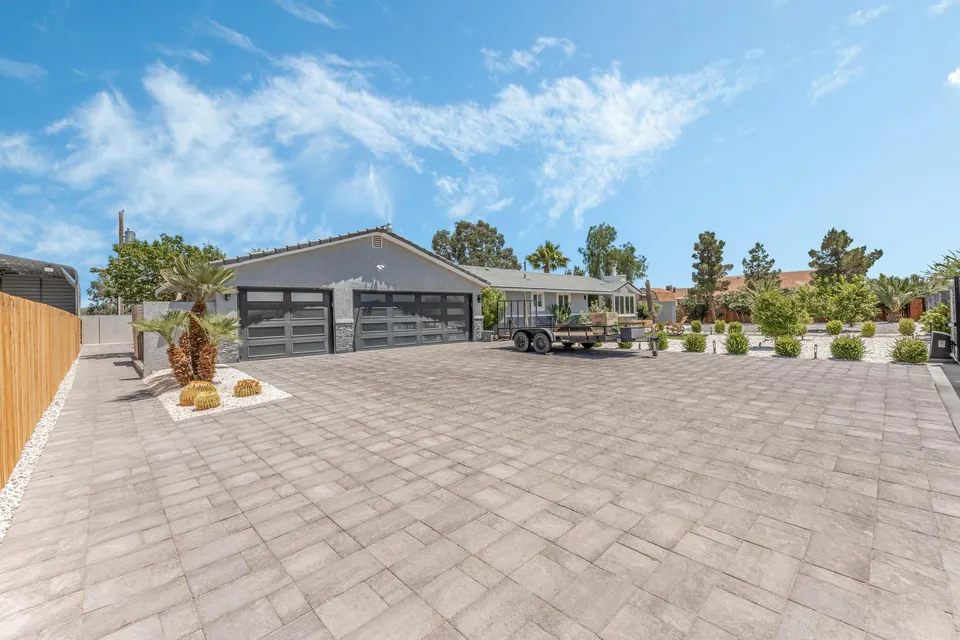 Completed driveway and hardscape at a San Diego property